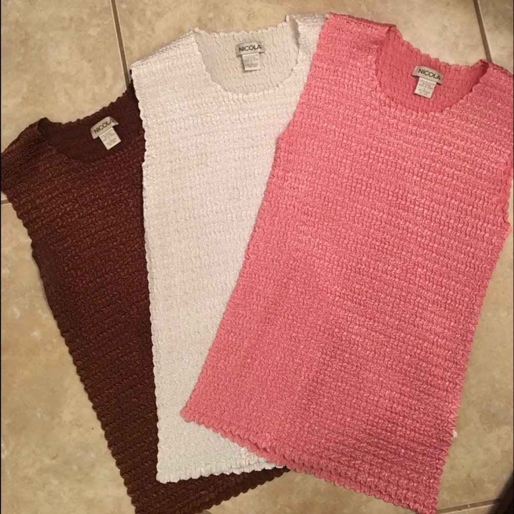 2 tops - brown and pink